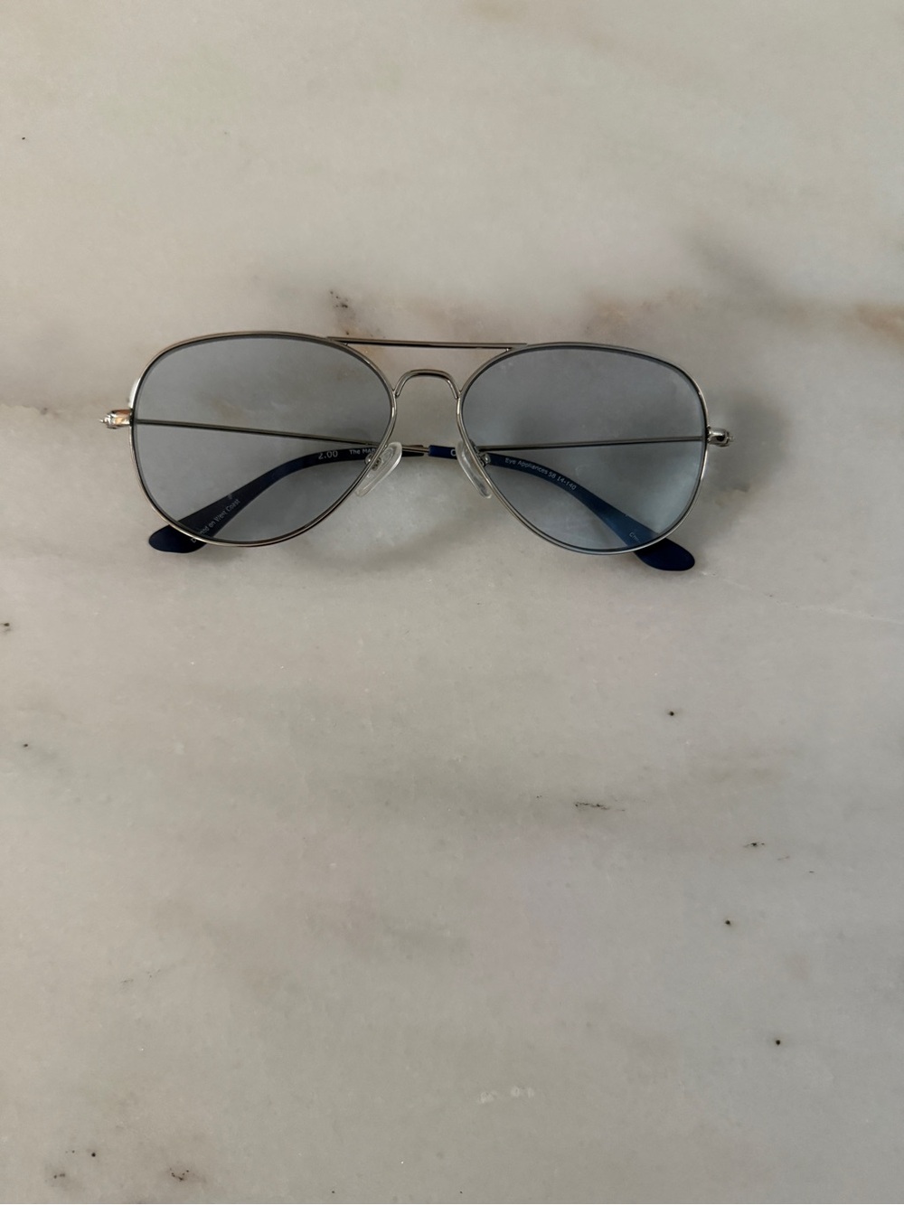 Caddis Women's Silver Aviator Readers with Blue Lenses